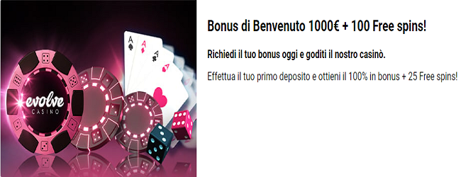 Evolve casino bonus